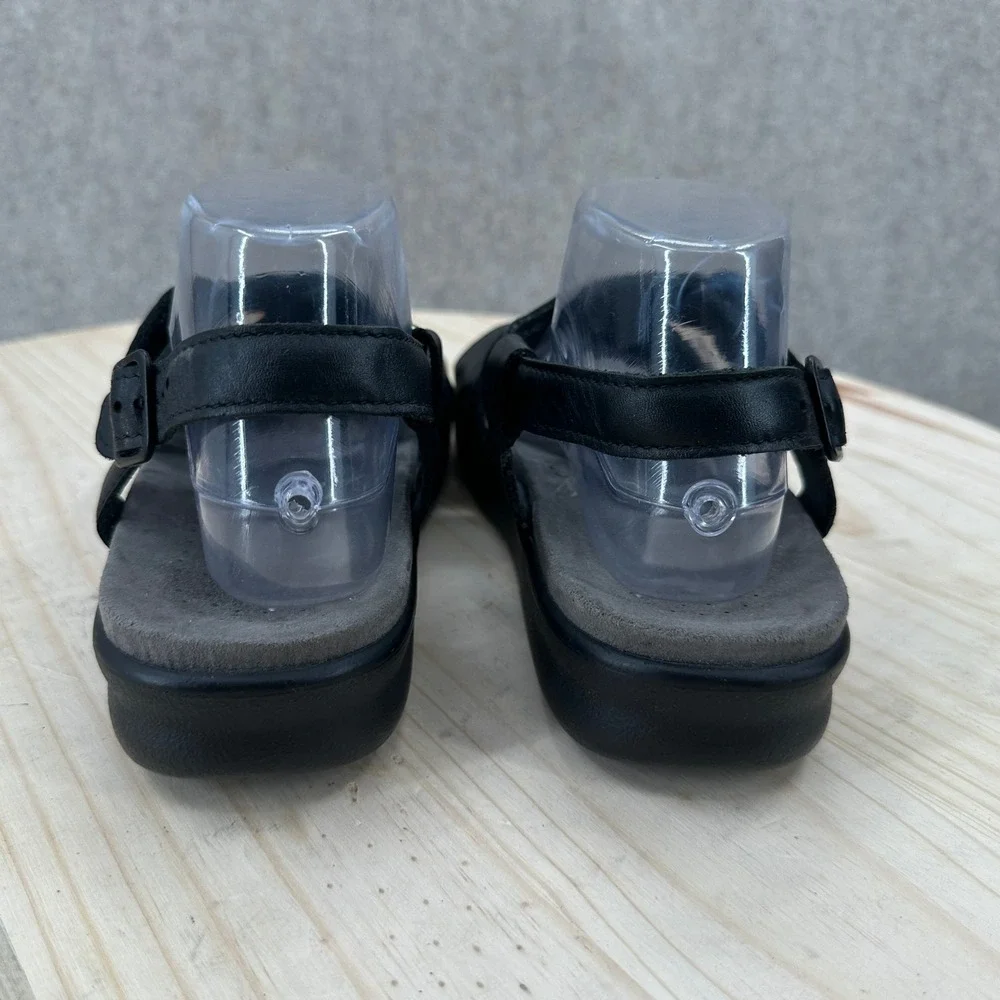 SAS Nudu Sandals Womens 10 Black Leather Comfort Adjustable Straps